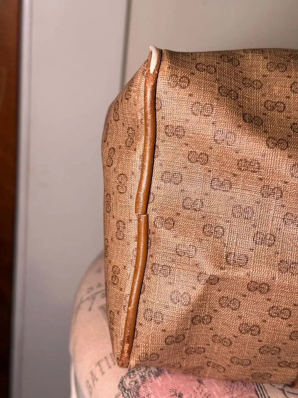 Gucci Vintage Micro GG Supreme Web Stripe Boston Bag